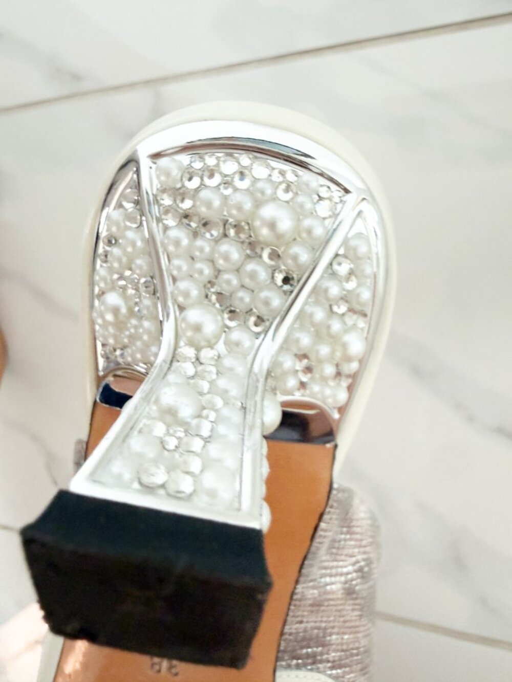 A.b. poetique London Wedding Pearl Slide Pointed Toe Shoe Embellished 8 - Picture 14 of 16